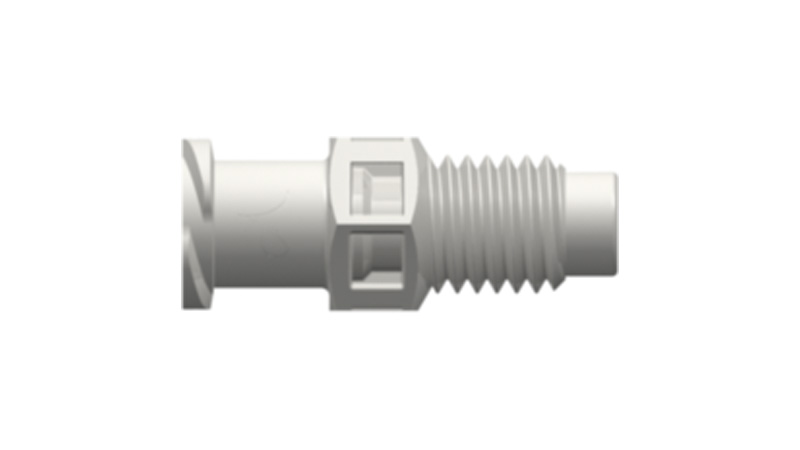 Female Luer thread coupling with 5-16 hex to 1-4-28 UNF bottom sealing thread (2)