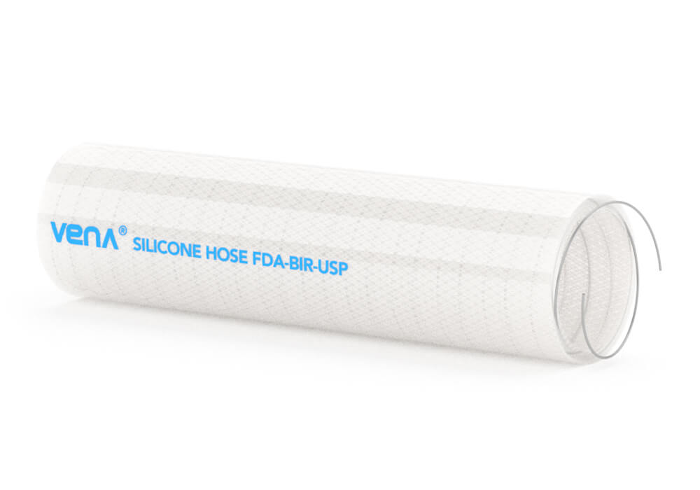 Silicone hose with double spiral