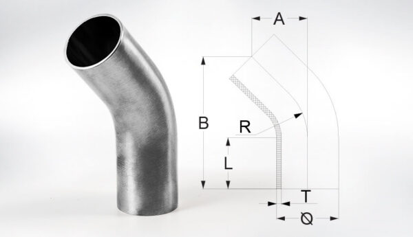 Bøjninger i rustfrit stål 45°.