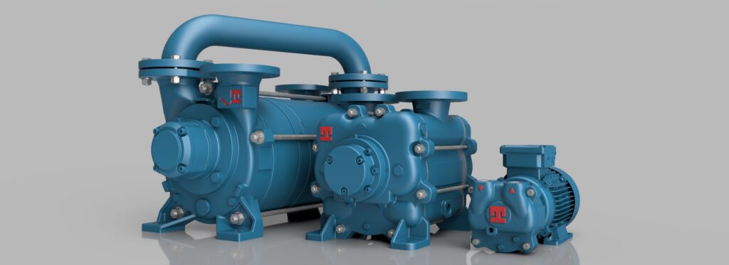 Översikt av olika Travaini vakuumpumpar i varierande storlekar för olika industribehov.