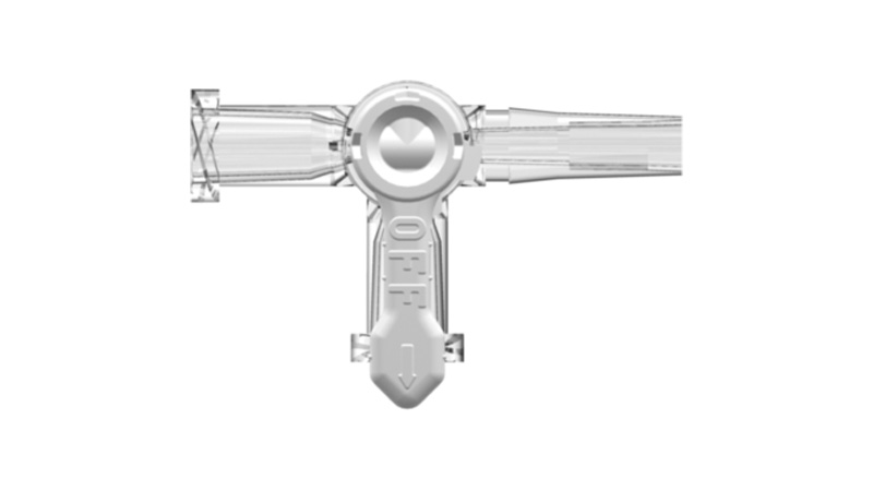 Shut-off valve, 3-way, Luer female to Luer female to Luer male