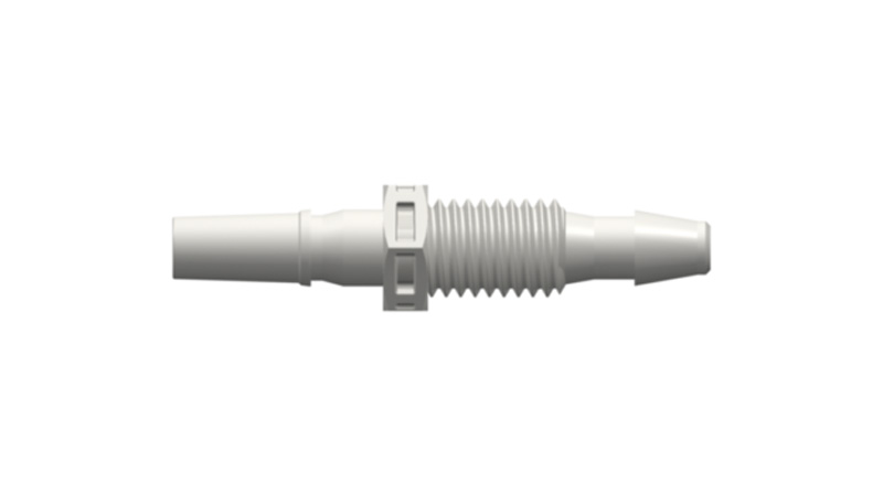 Male Luer for panel mounting to 200 series hose nipple, 10-32 UNF thread