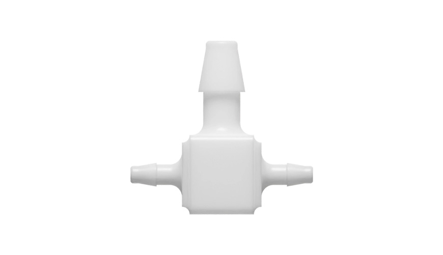 1/16" x 1/16" x 1/8" expanderande T-slangnippel