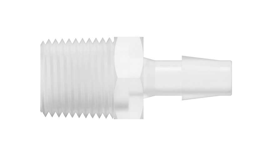 3/8" x 1/2-14 NPT rak gängad slangnippel