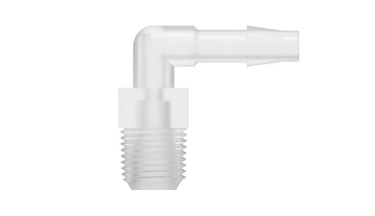 3/16" x 1/8-27 NPT angled threaded hose nipple