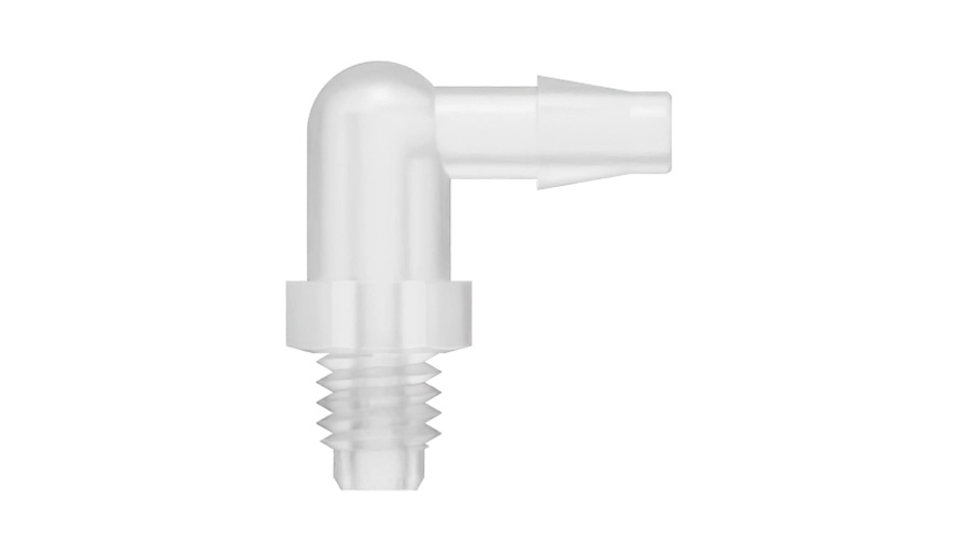1/8" x 10-32 UNF vinklad gängad slangnippel