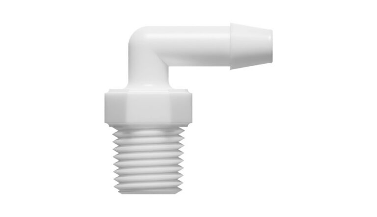 1/4" x 1/4-18 NPT angled threaded hose nipple